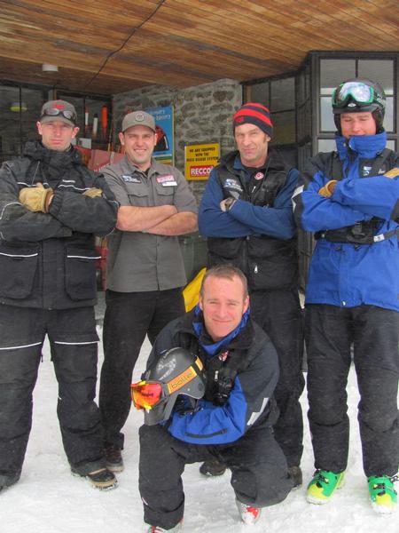 The Remarkables Team (L-R) Neil Burgess, Will Curnow, Ed Bezett, Gordy Menzies and Michel LePage (front)